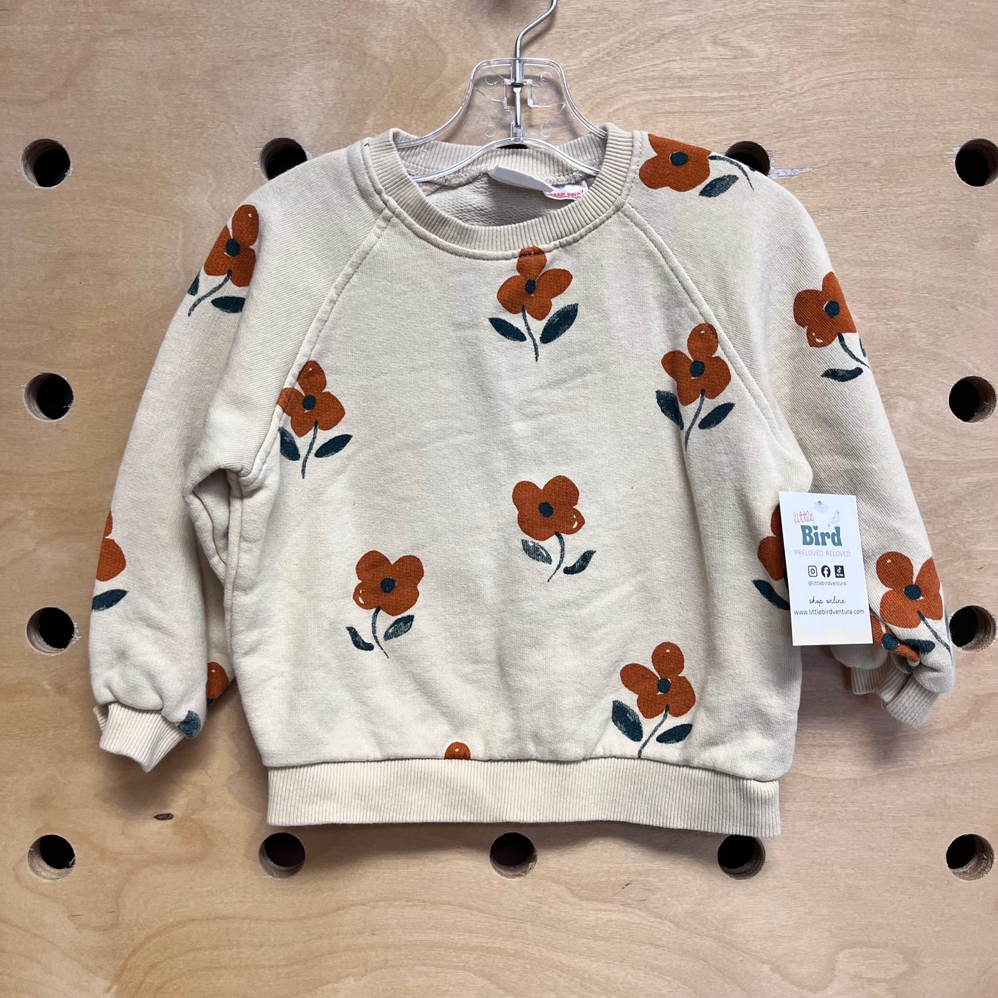 Cream/Orange Floral Pullover