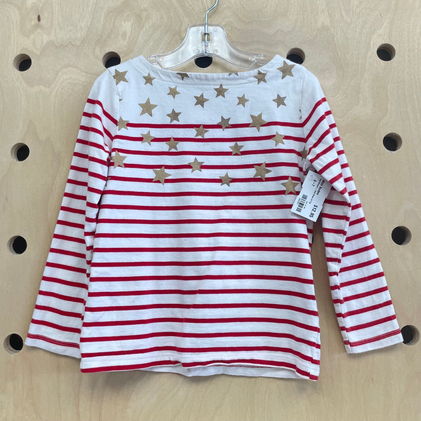 Red Striped + Gold Stars LS Top