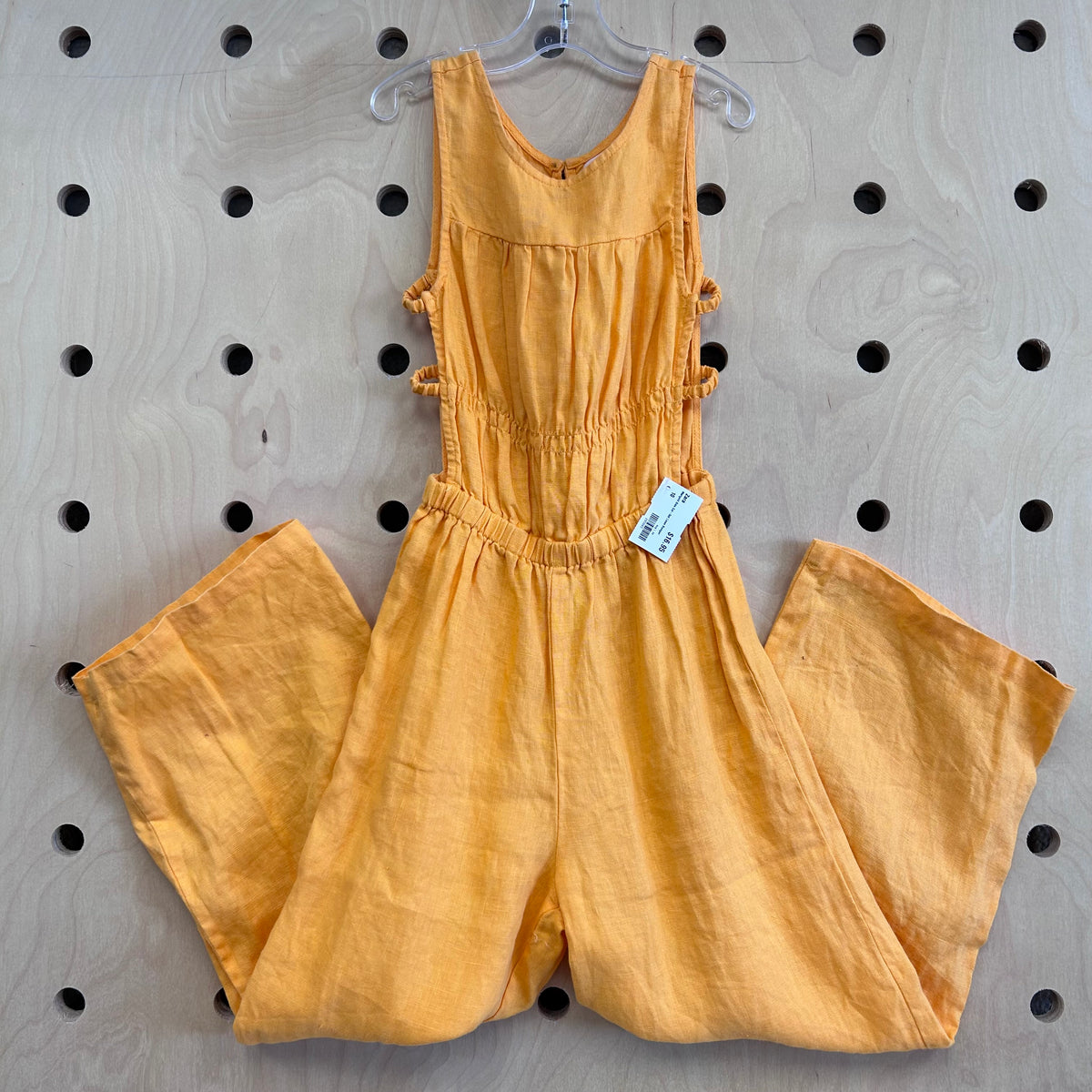 Marigold Side Cut-Out Linen Romper