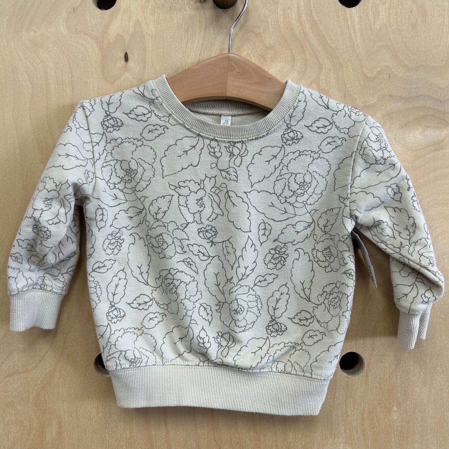 Beige & Grey Floral Pullover