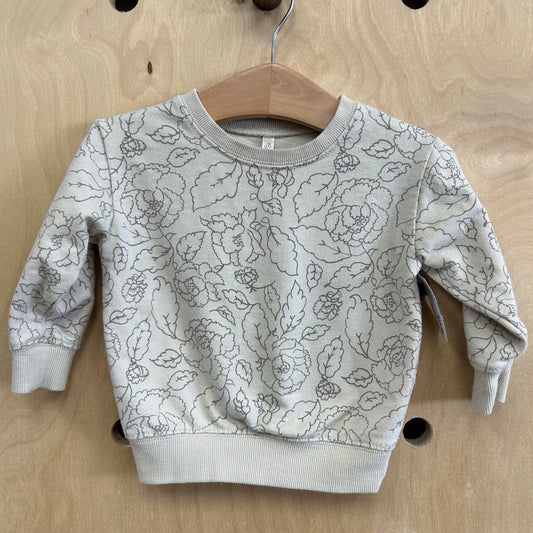 Beige & Grey Floral Pullover