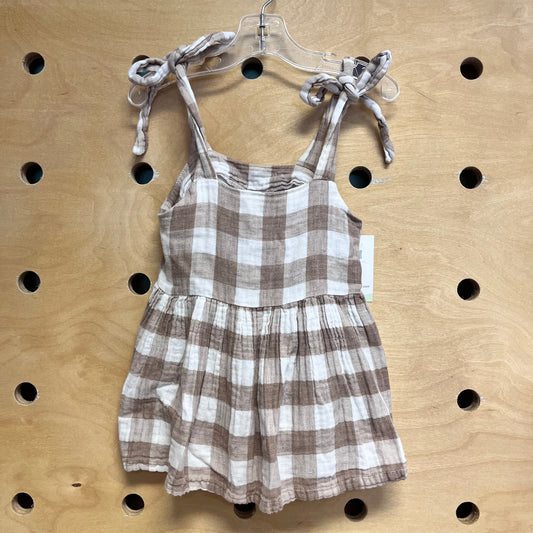 Brown/White Plaid Tank