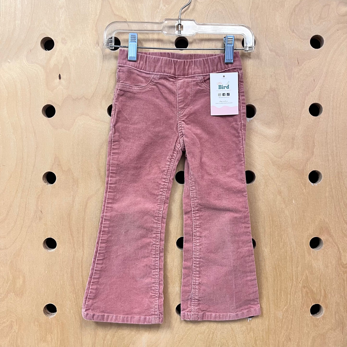 Pink Soft Cord Flare Pants
