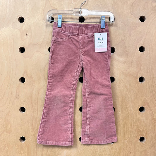 Pink Soft Cord Flare Pants