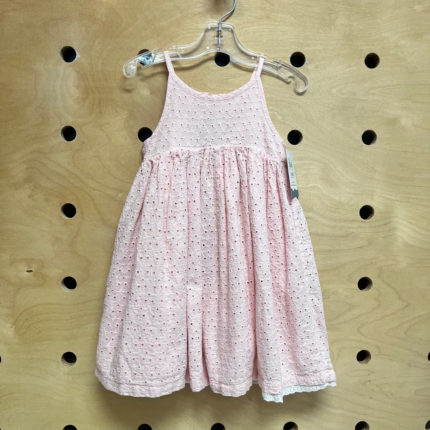 Pink Eyelet Tank Dress