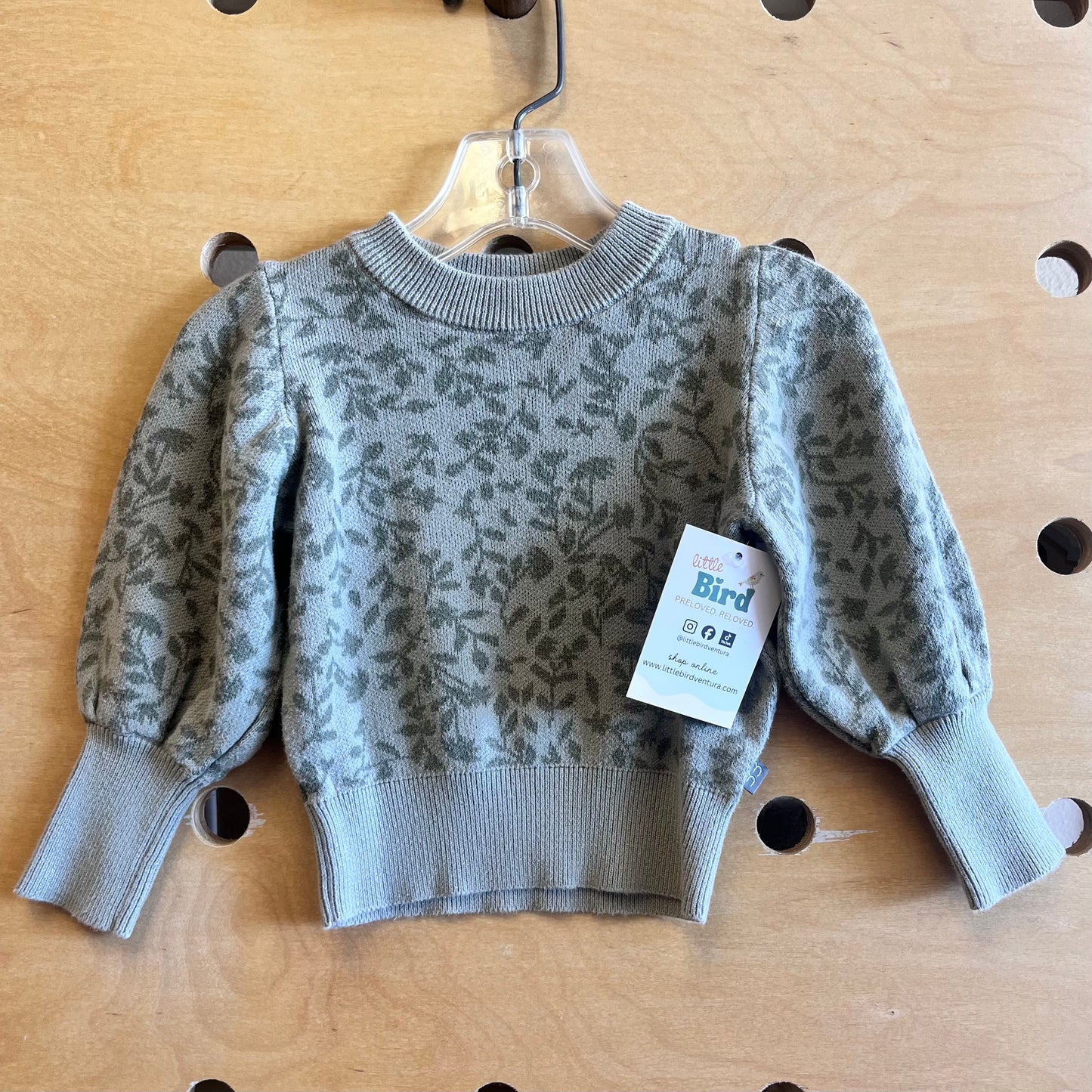 Green Floral Sweater