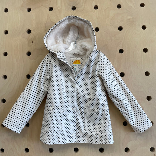 Fuzzy Lined Polka Dot Rain Coat