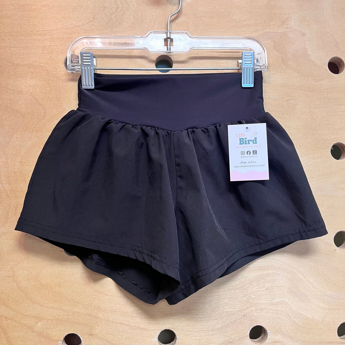 Black Stretch Tech Active Shorts