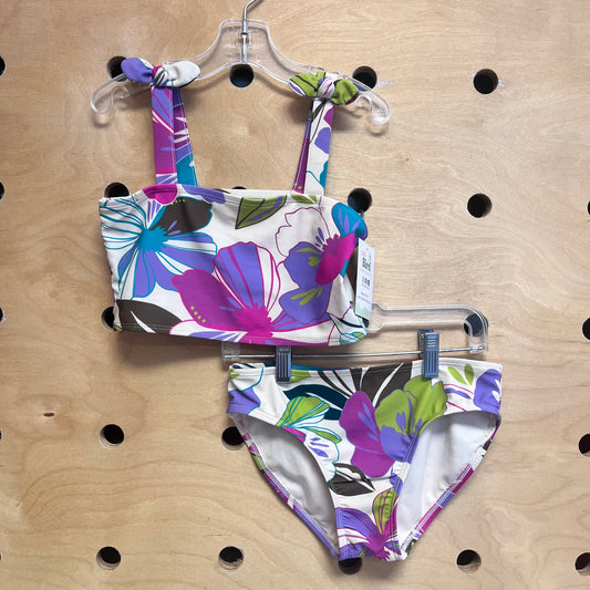 Purple/Green Floral 2pc Swimsuit