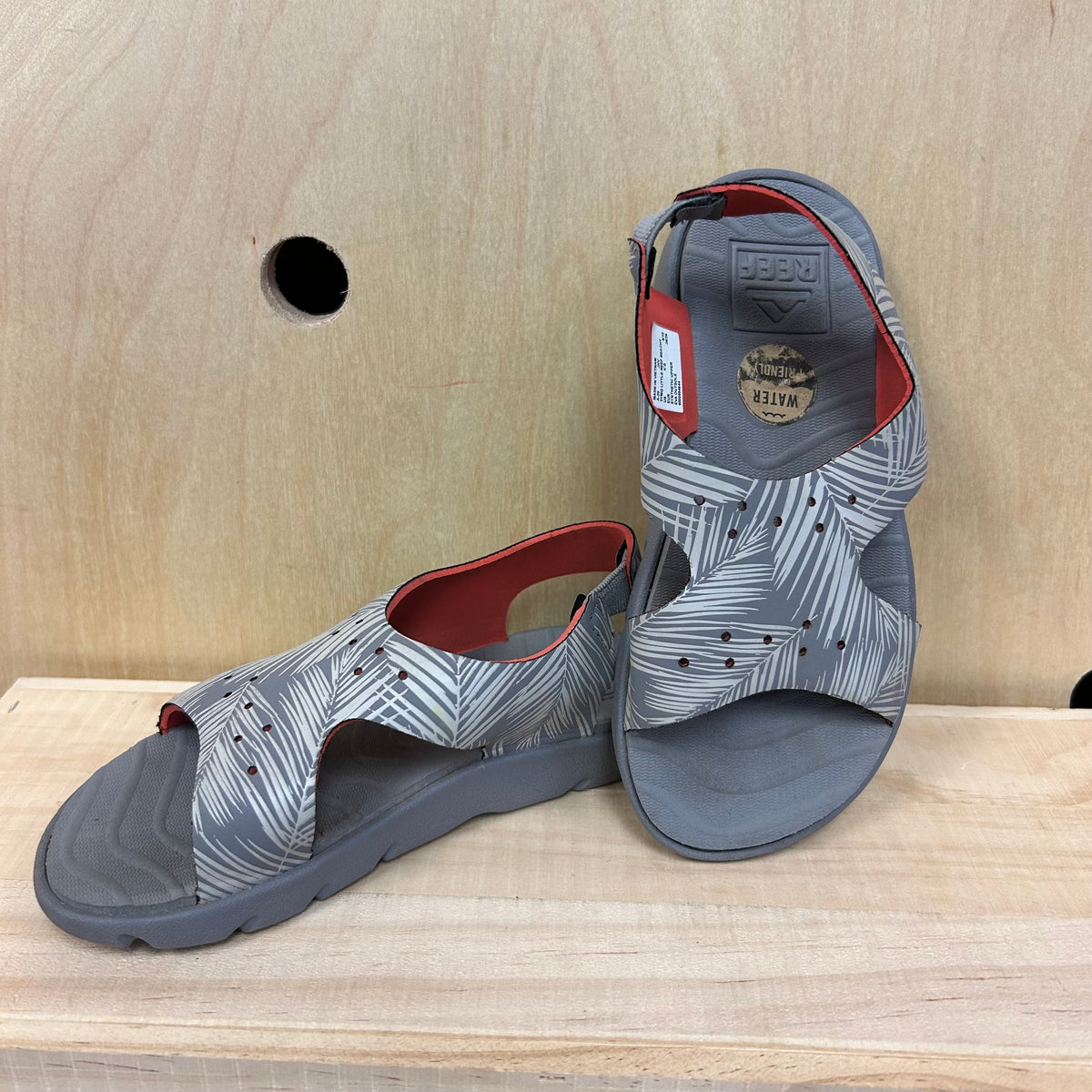 Grey Plam Leaf Sandals