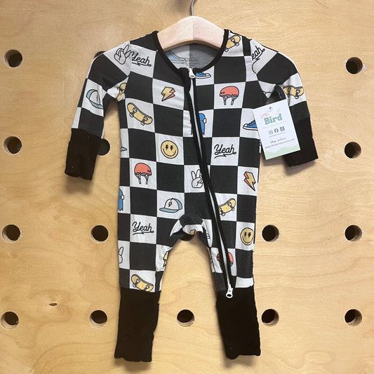 Checkered Bamboo 'Yeah' Emoji Zippy