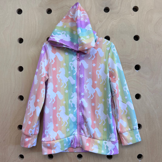 Striped Unicorn Zip Hoodie