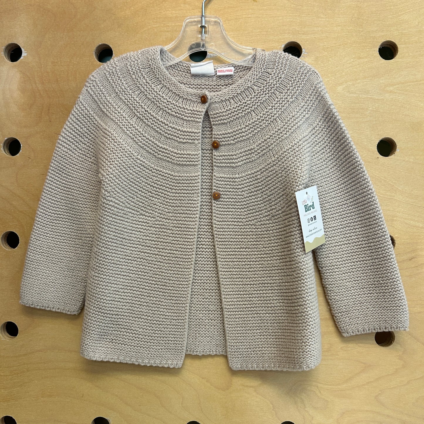 Beige 3-Button Cardgan