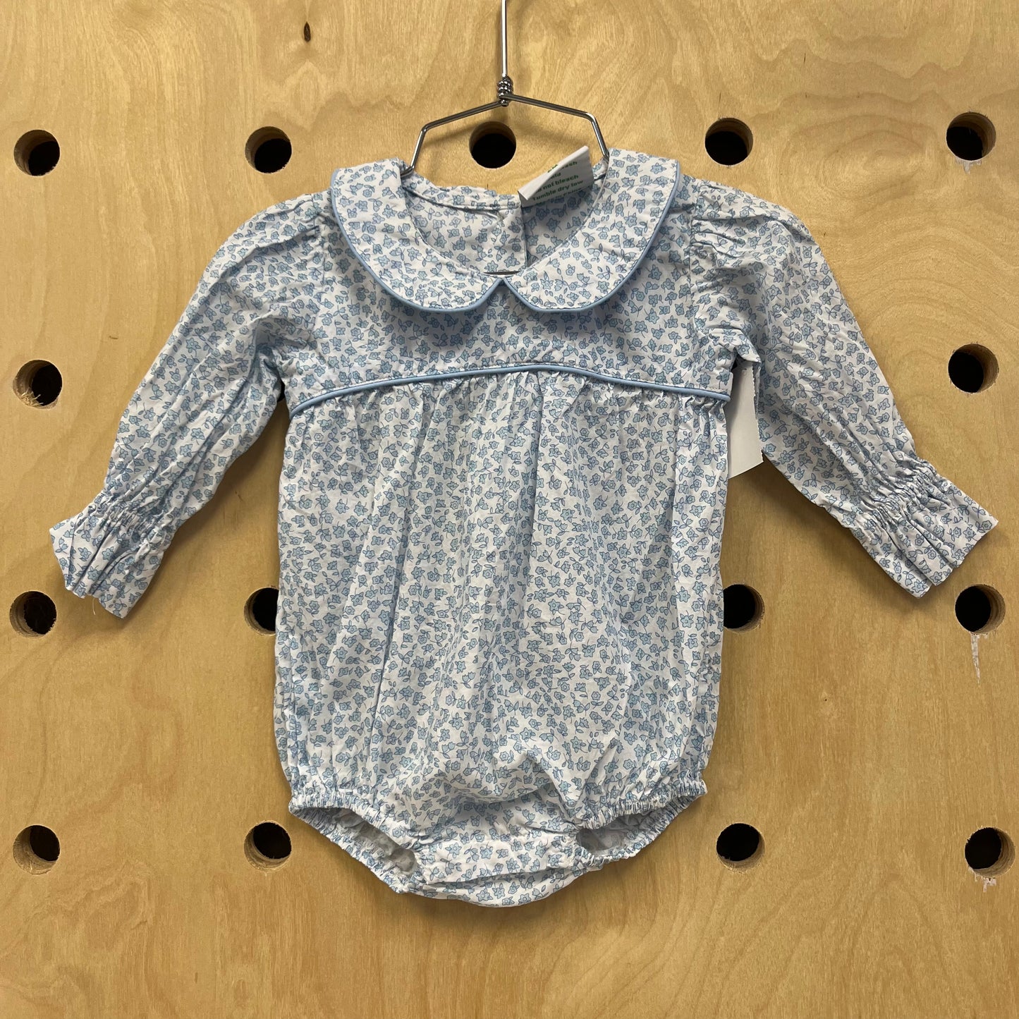 Blue Floral Peter Pan Collar Romper