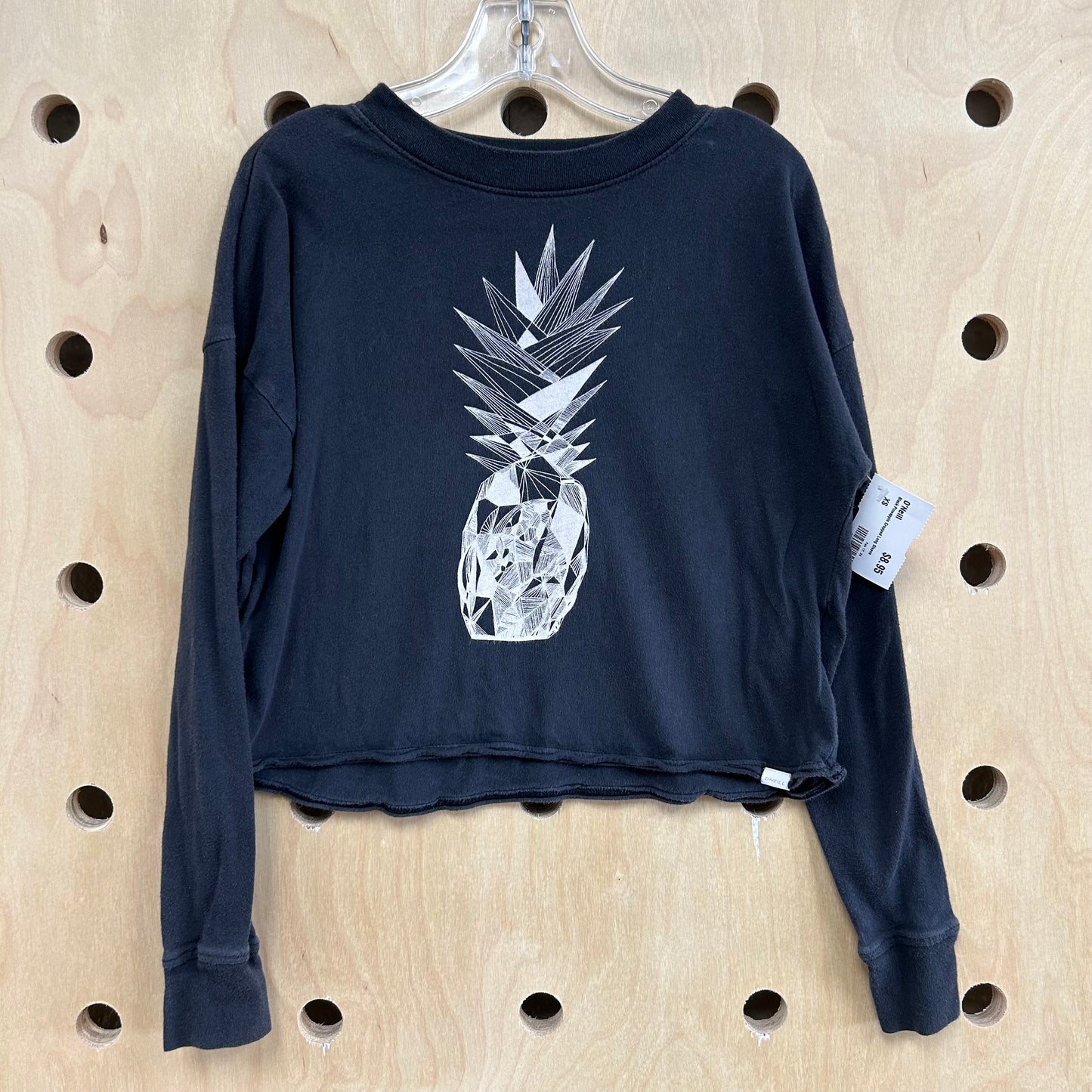 Black Pineapple Cropped Long Sleeve
