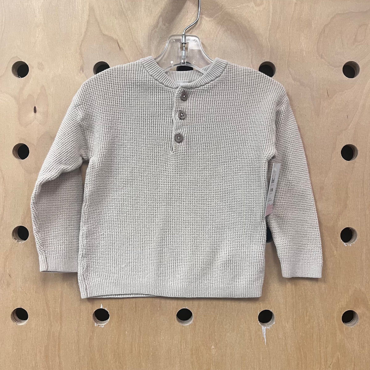 Tan Waffle Knit Henley