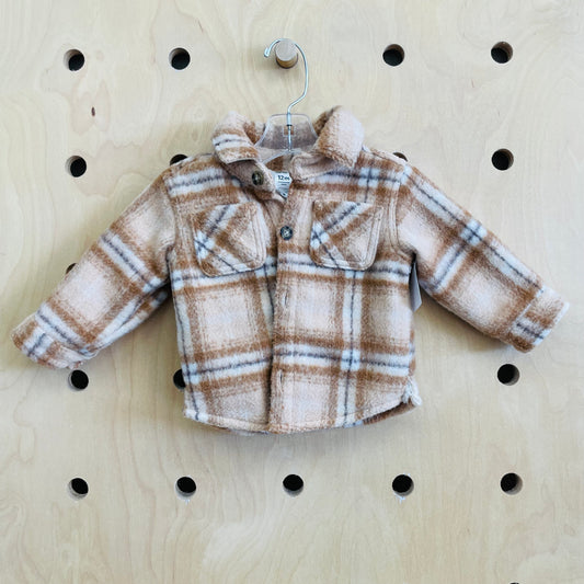 Tan Lined Shacket