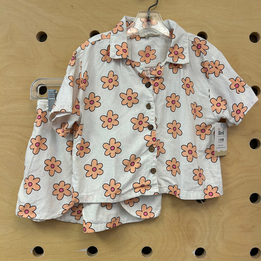 Cream & Coral Floral Linen Blend Outfit