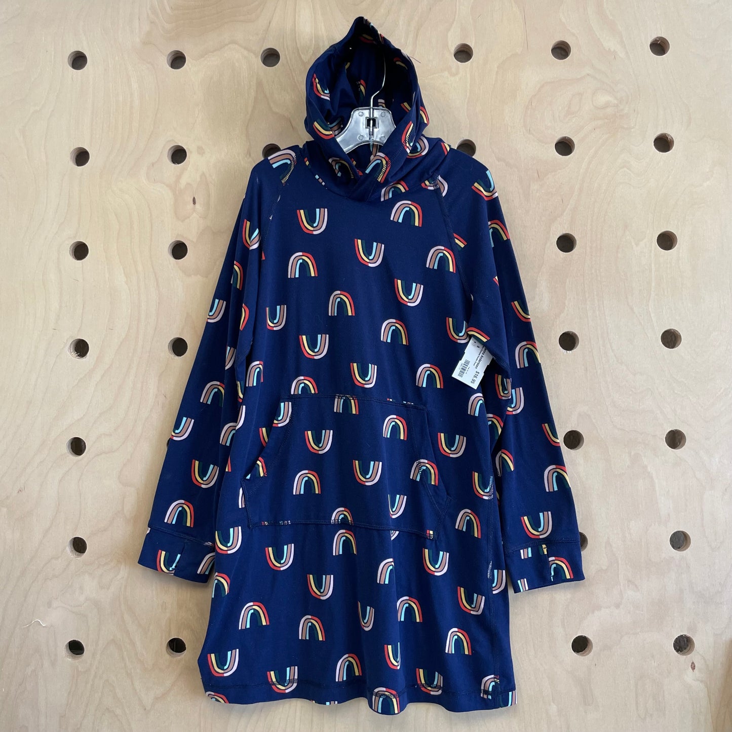 Navy Rainbow Hoodie Dress