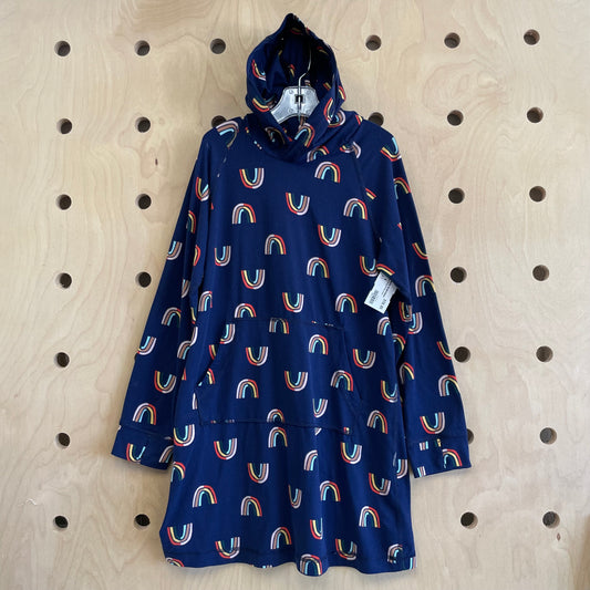 Navy Rainbow Hoodie Dress