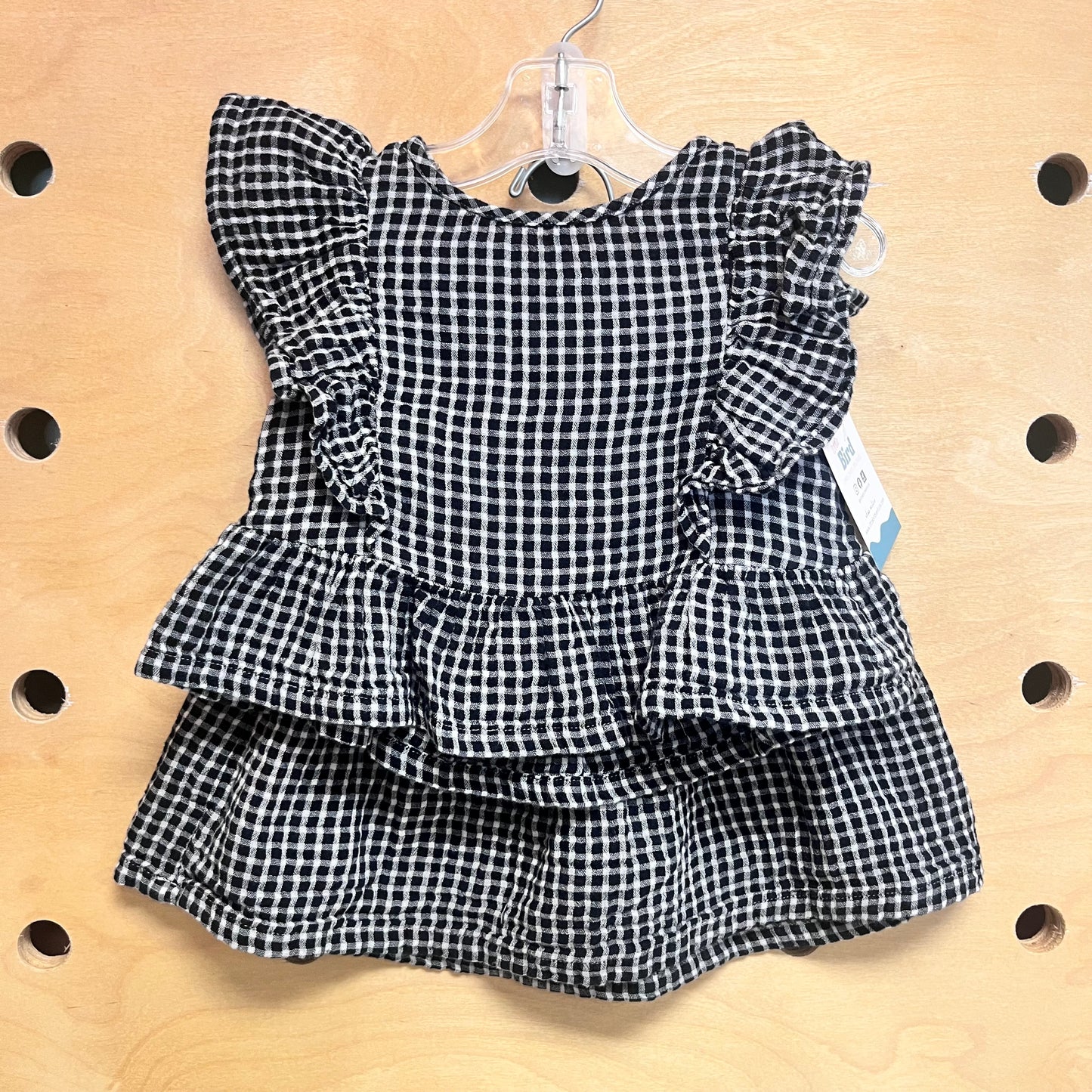 B&W Gingham Ruffle Outfit
