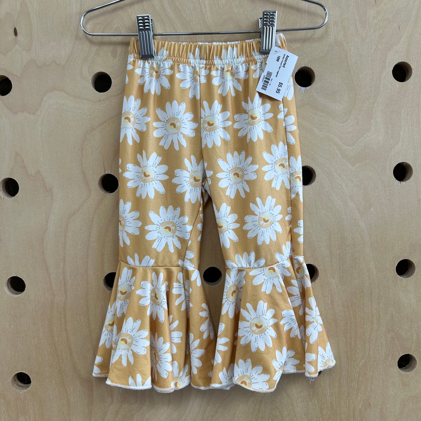 Golden Floral Flare Leggings