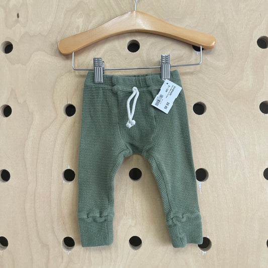 Green Waffle Pull On Pants