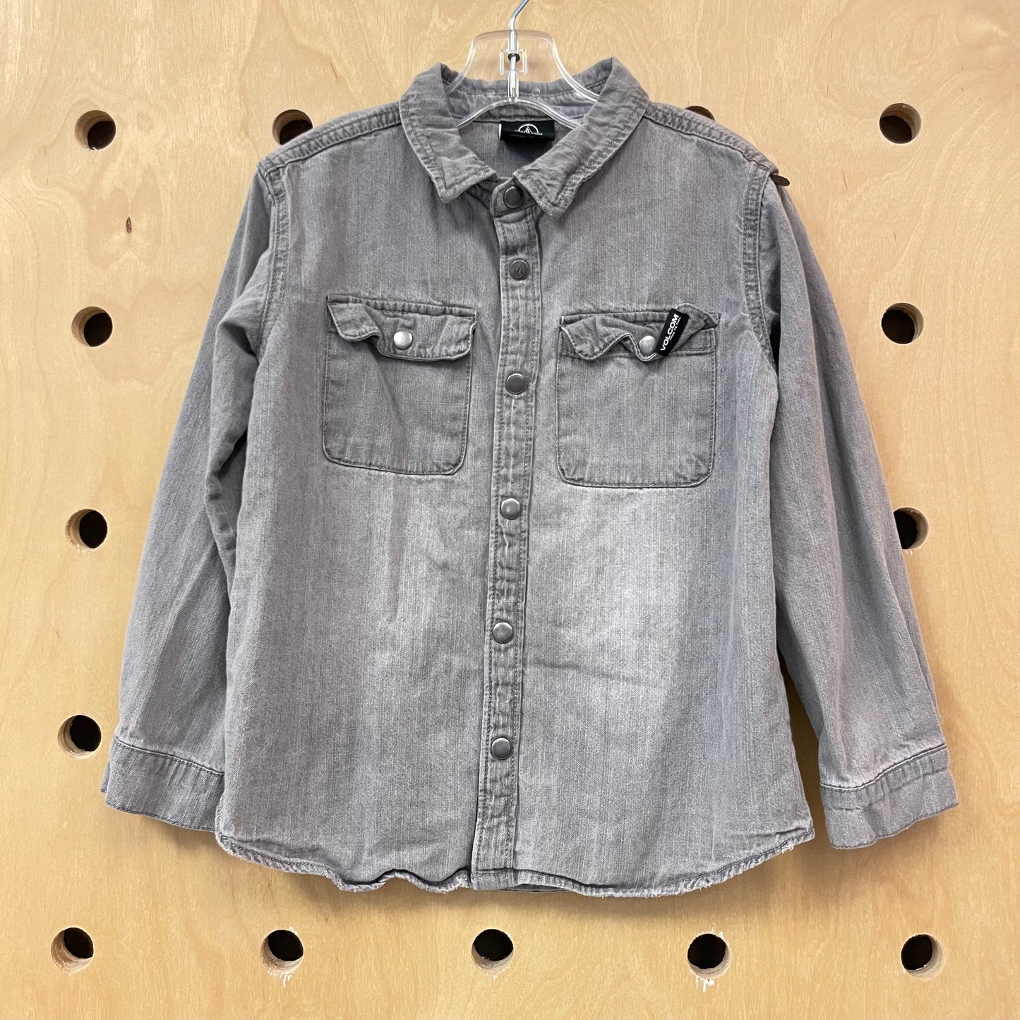 Grey Denim Snap Shirt