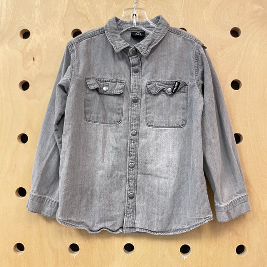 Grey Denim Snap Shirt