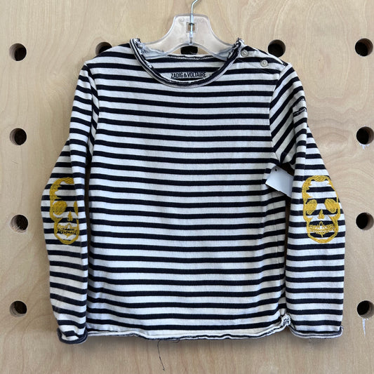 Cream + Black Striped Knit Pullover