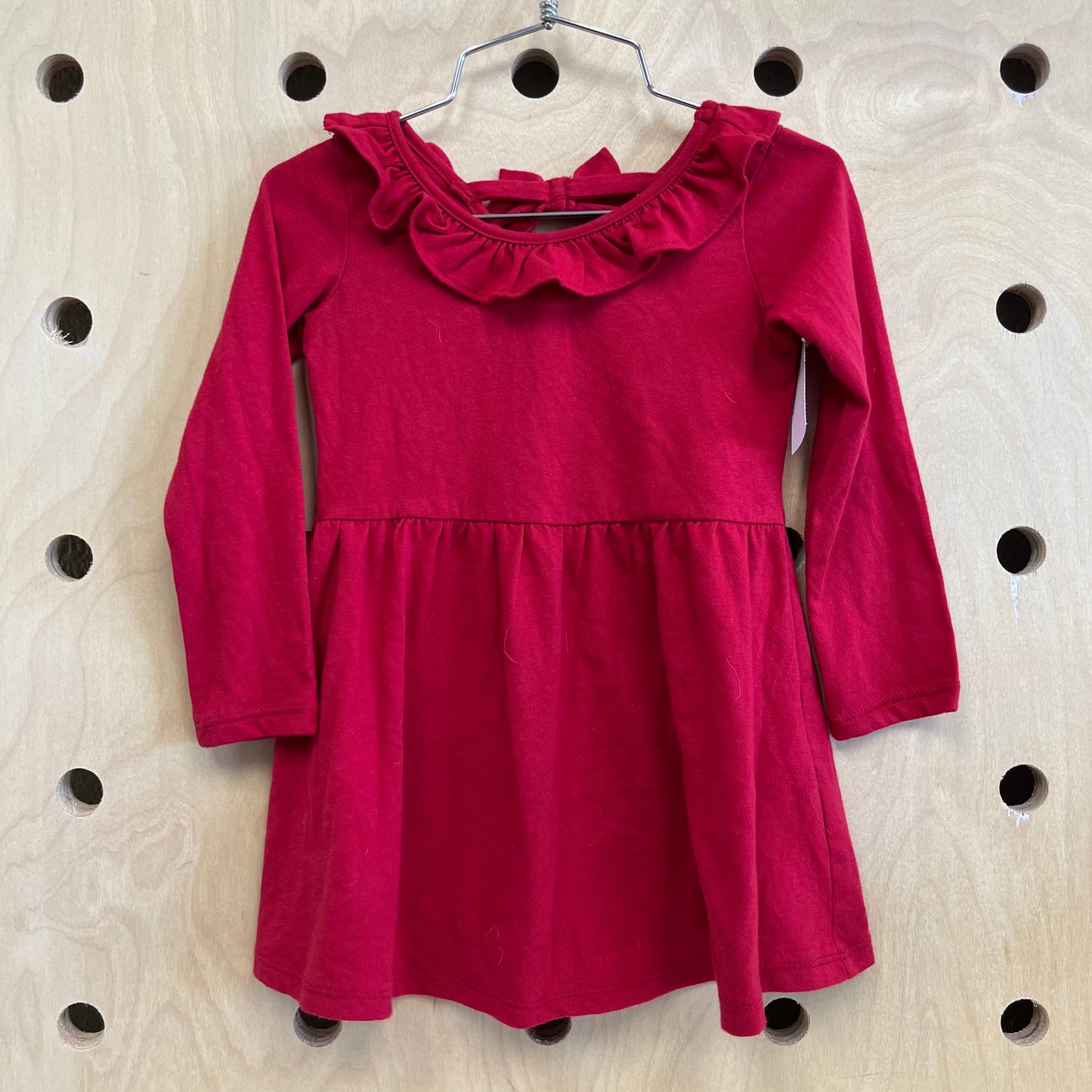 Red Ruffle Collar Dress