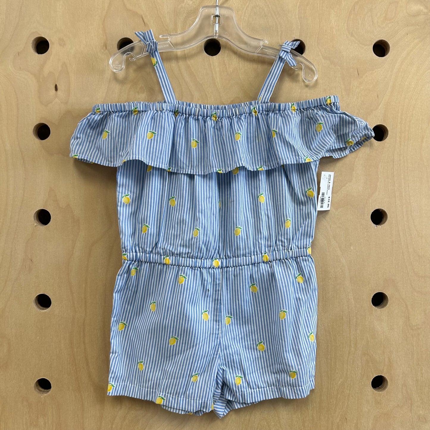 Blue Striped Lemons Romper