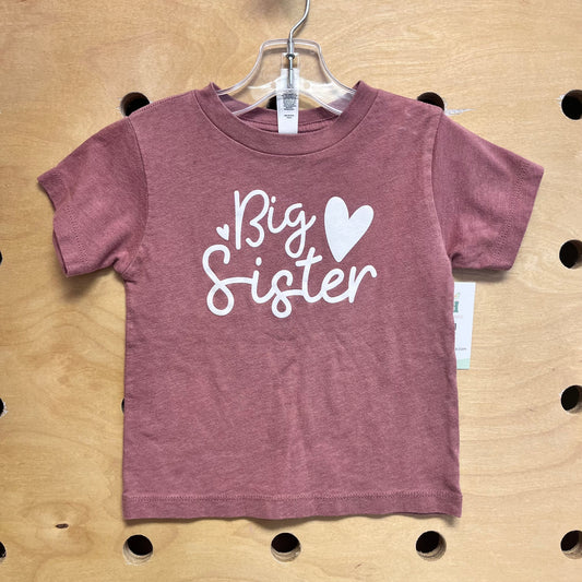 Pink 'Big Sister' Heart Tee