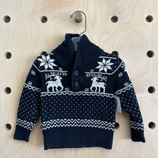 Grey Reindeer Holiday Sweater