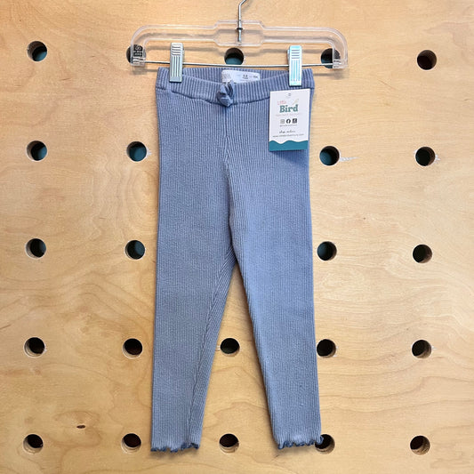 Dusty Blue Ribbed Leggings