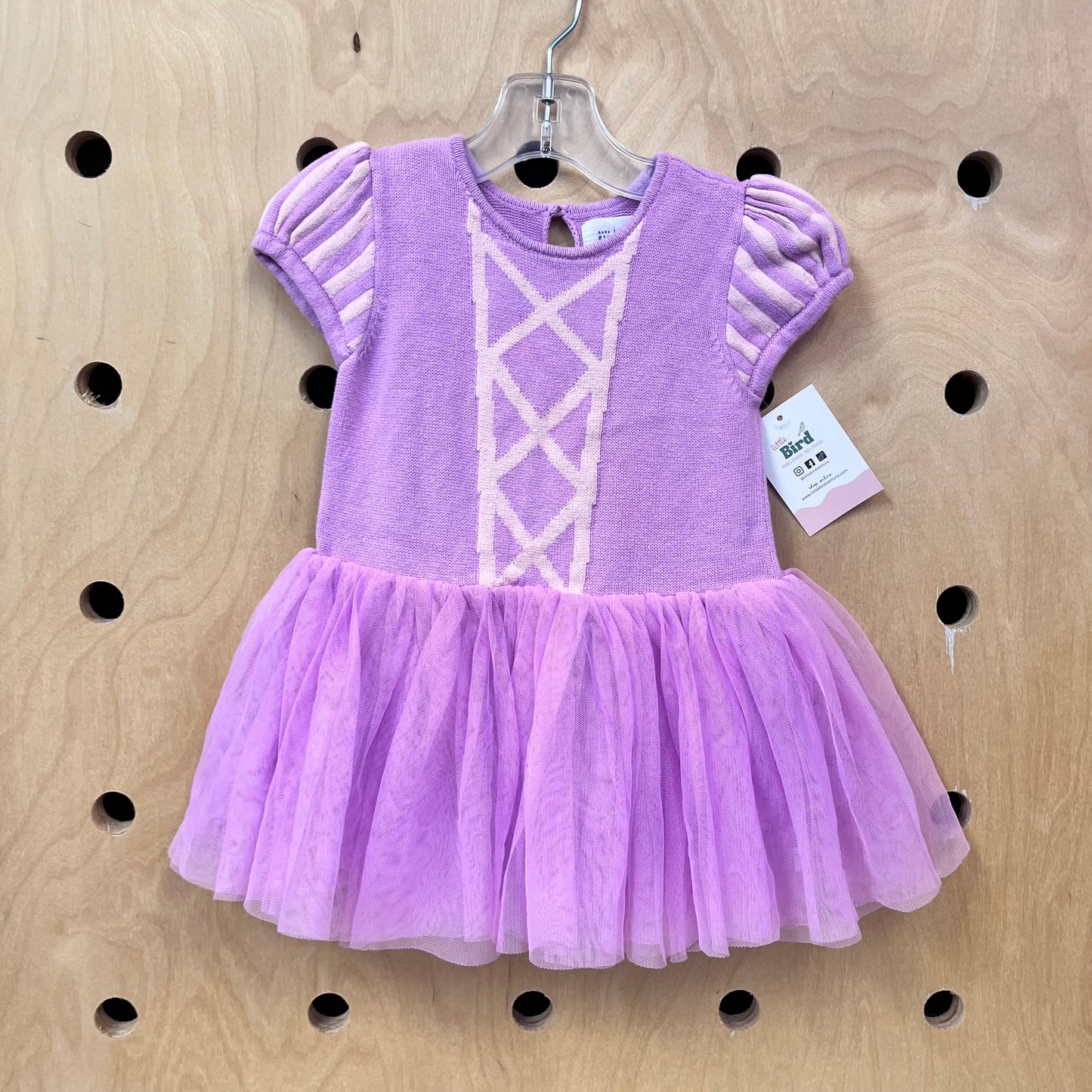 Purple Knit + Tulle Princess Dress