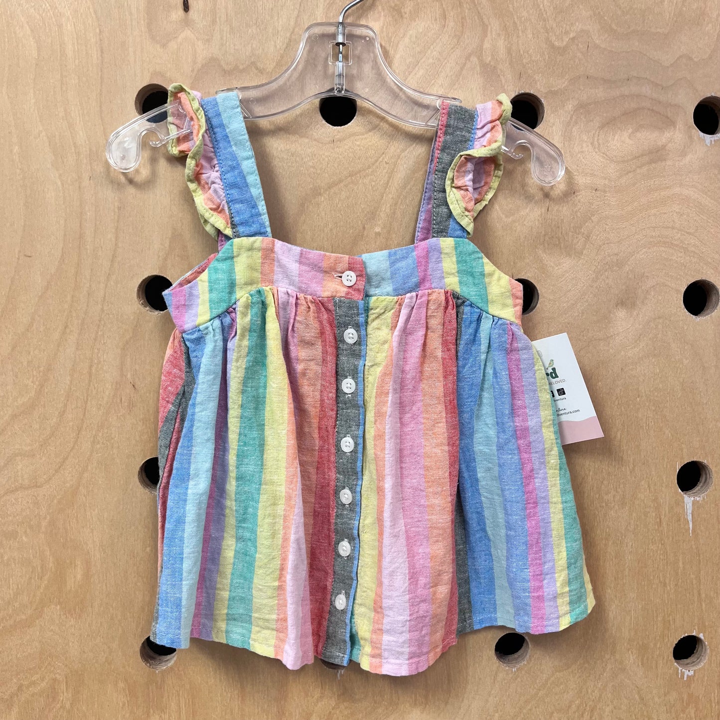 Sherbet Striped Linen Blend Top
