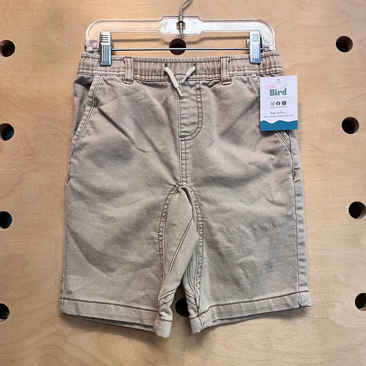 Tan Denim Drawstring Shorts