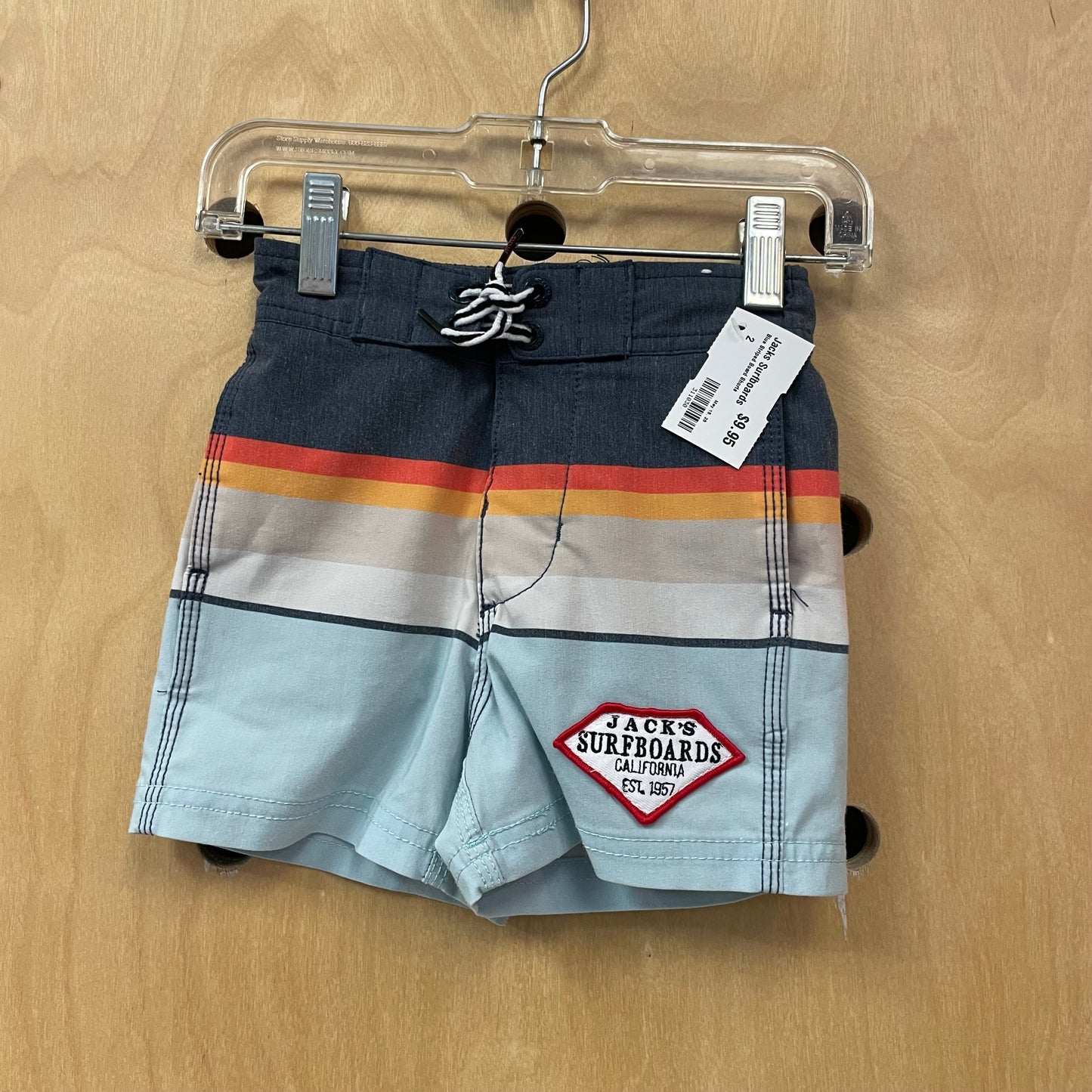 Blue Striped Board Shorts