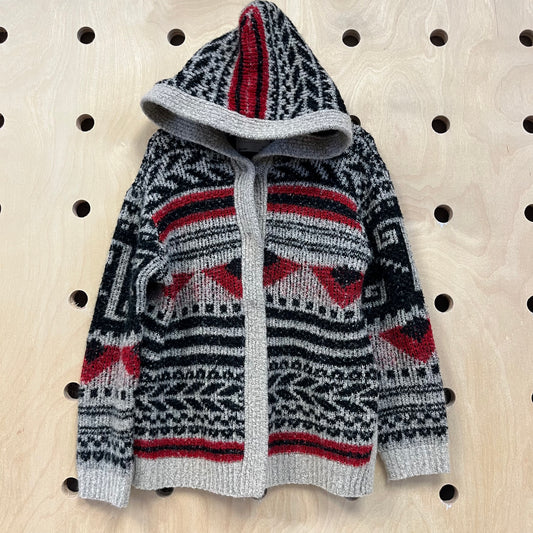 Red Black & Tan Knit Cardigan
