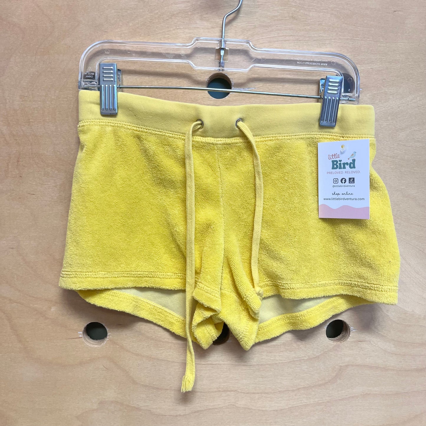 Yellow Terry Drawstring Shorts