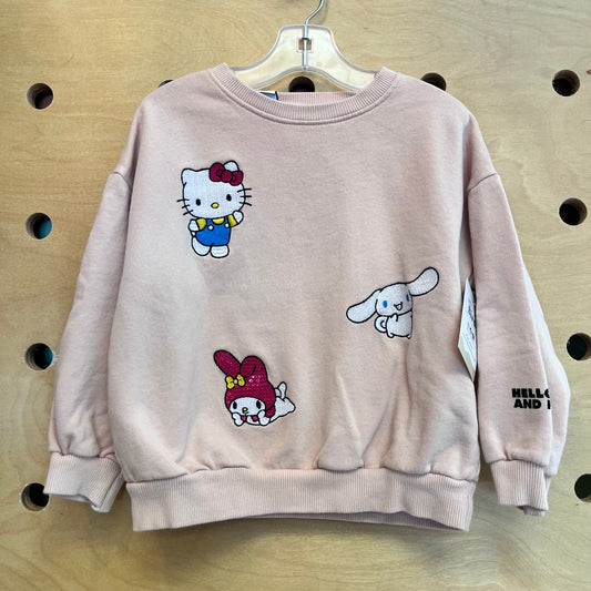 Peach Embroidered Hello Kitty LS