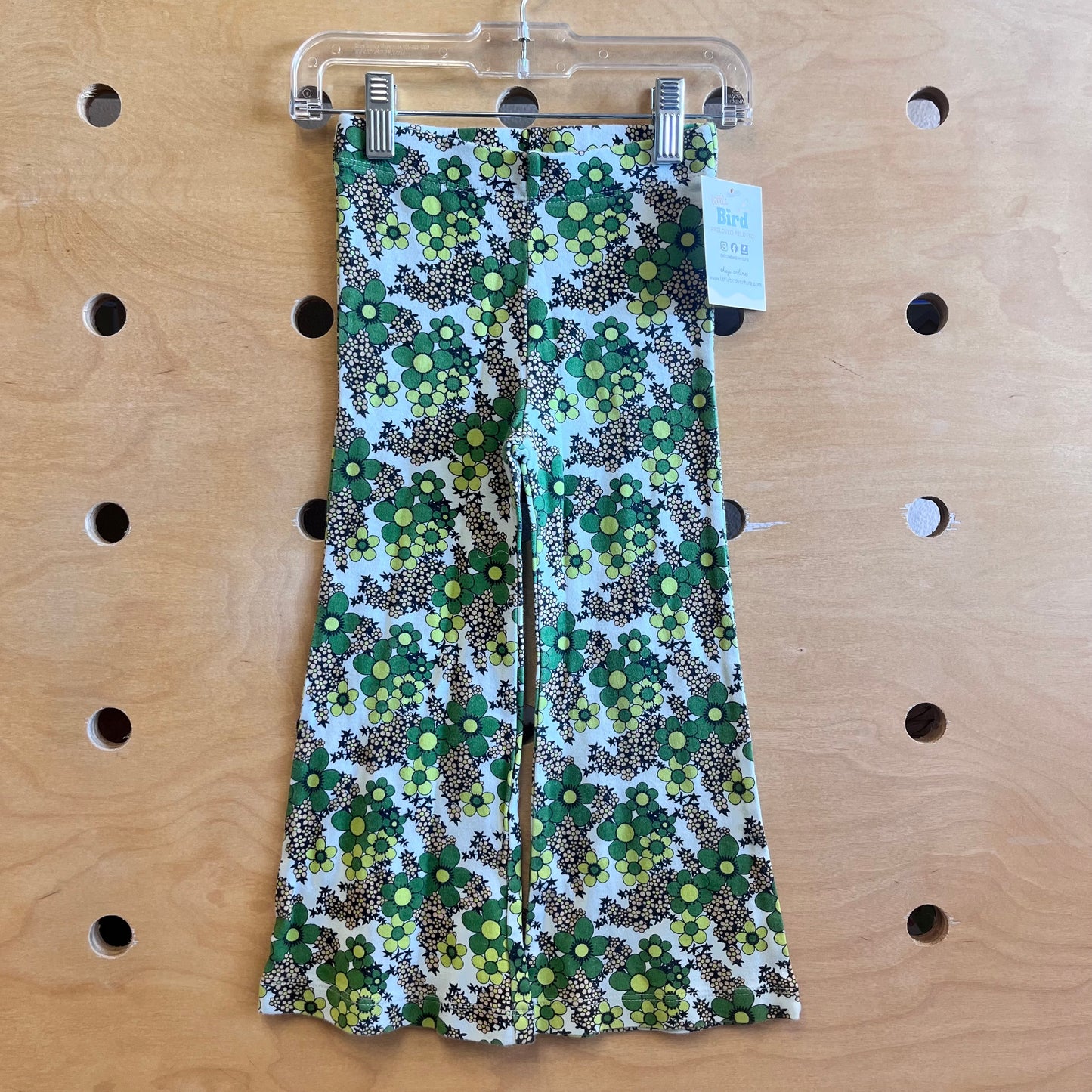 Blue/Green Floral Organic Flare Leggings