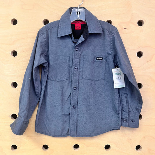 Grey Cotton Blend Button Up