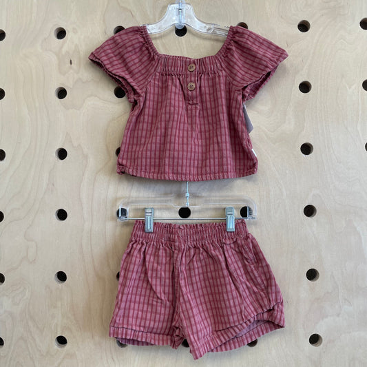 Organic Brick 2 pc Shorts and Shirt Set