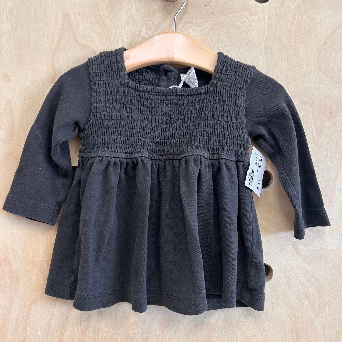 Dark Grey Smocked Top