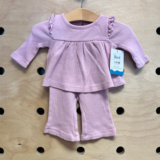 Organic Pink Waffle Knit Outfit