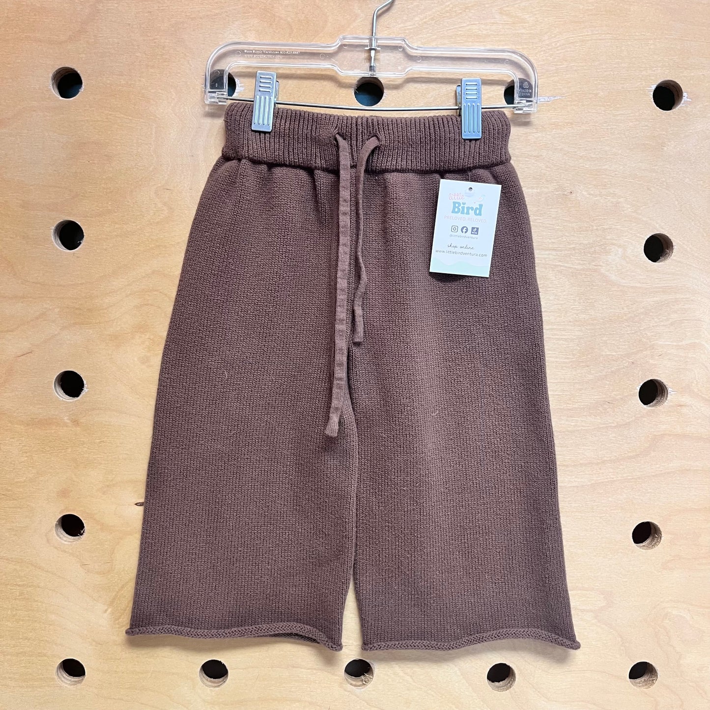 Brown Knit Cotton Pants