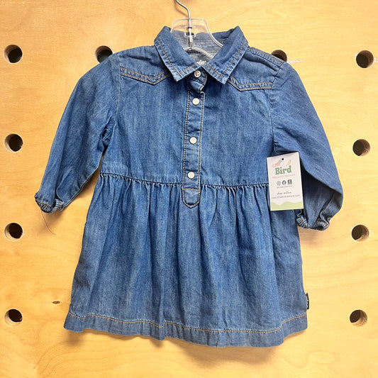 Soft Denim Collared Dress
