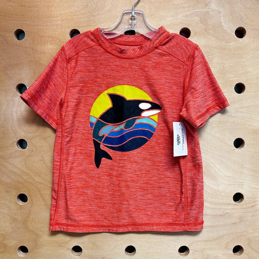 Heathered Orange Whale Quick Dry Tee